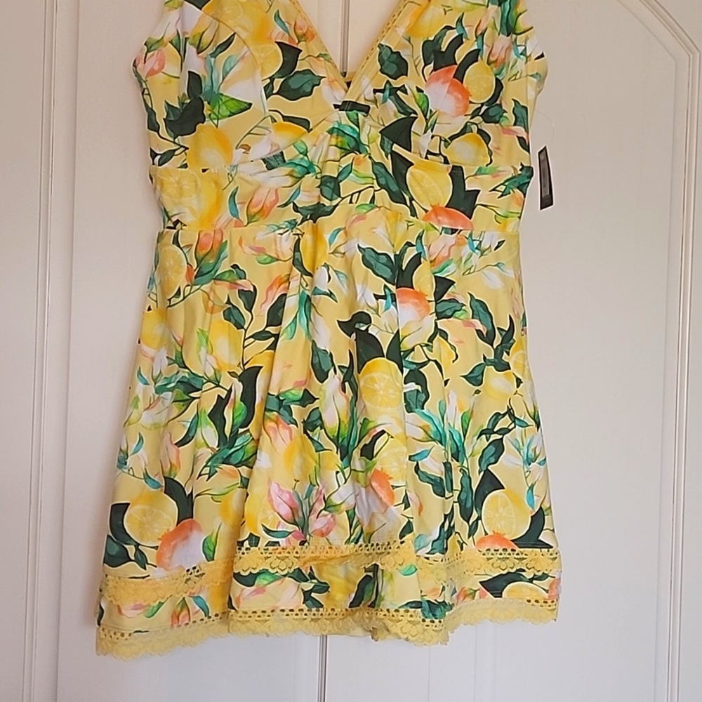 Torrid Size 2 Lemon Print Swim Dress